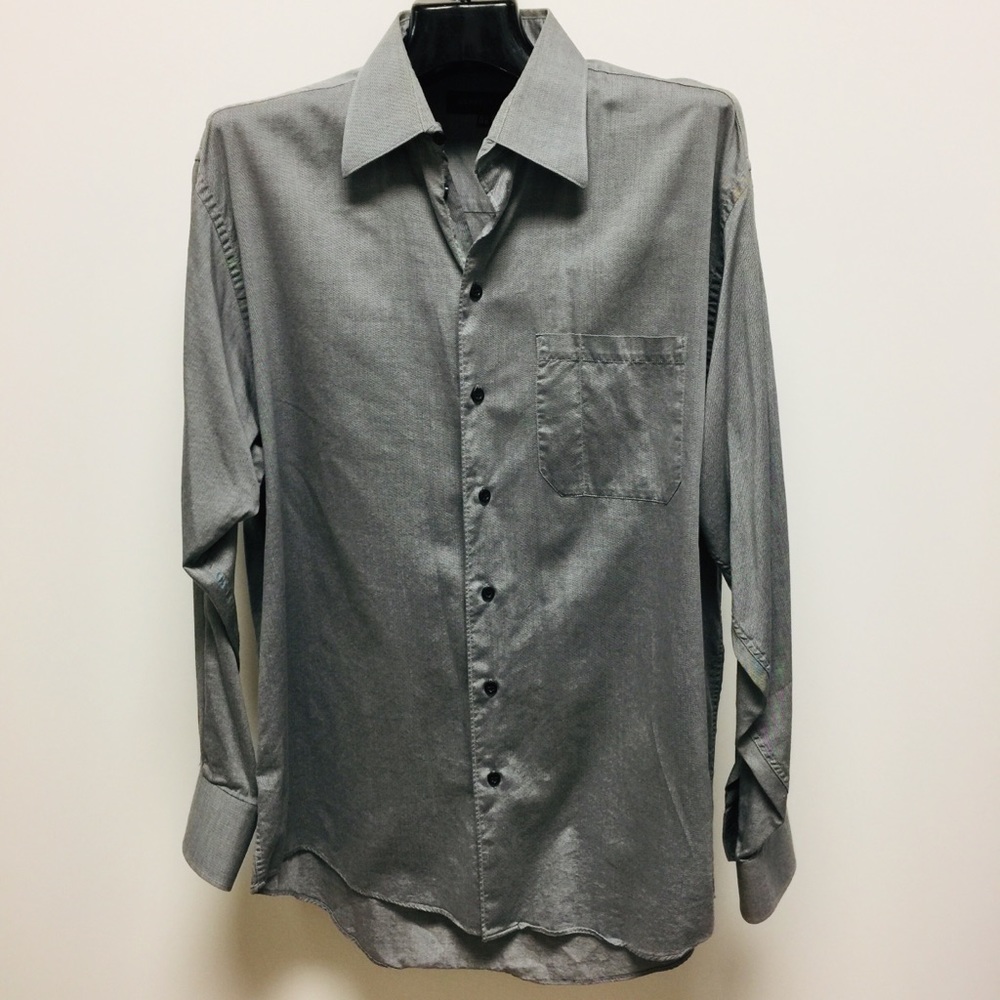Cole Grey Button Down Dress Shirt Sz M 16.5 /34-35